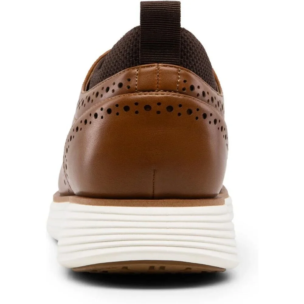 Men's Light Brown Leather Classic Business Formal Wingtip Dress Oxford Shoes